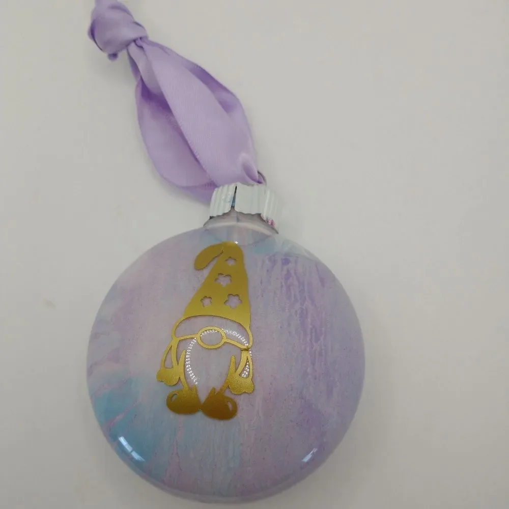 Handcrafted Gnome Christmas Ornament Plastic Bulb Holiday Tree Decor 3